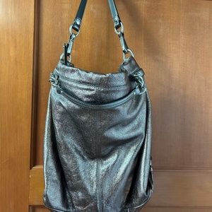 Dark metallic Coach handbag